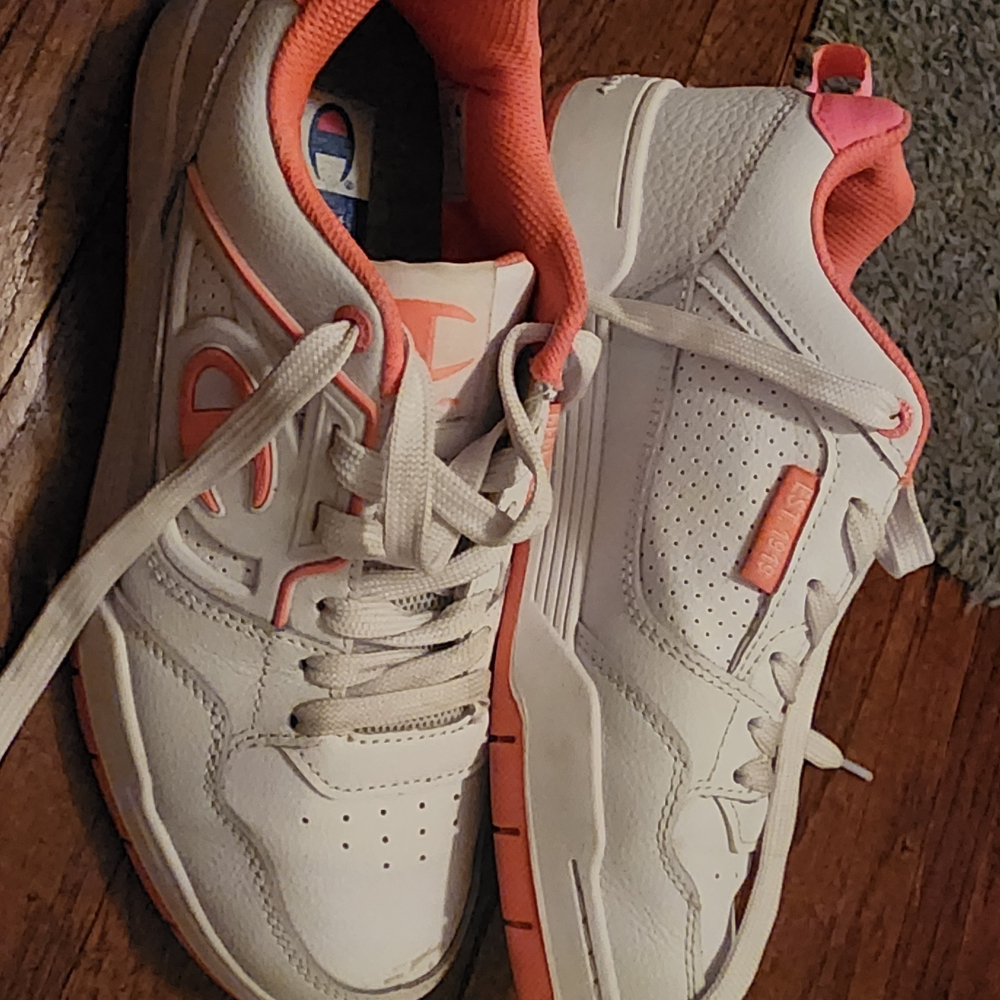 Champion White and Coral Sneakers